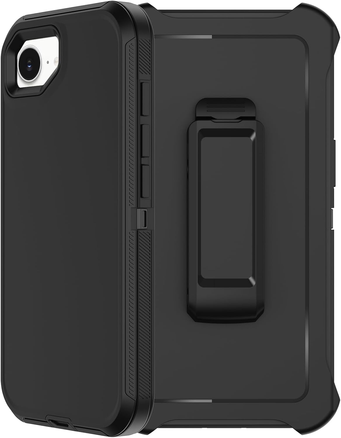 RubCase for iPhone 17e Case & iPhone 16e Case with Screen Protector x2, Belt Clip Holster Heavy Duty Military Grade Full Body Shockproof Drop-Proof Rugged Protective Cover for Apple 16e (Black)