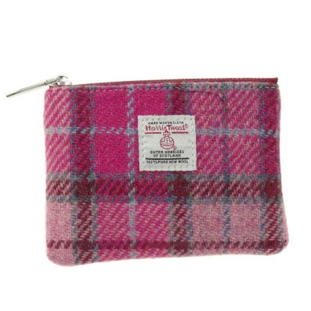 Glen Appin Pink Harris Tweed Eriskay Small Zip Pouch