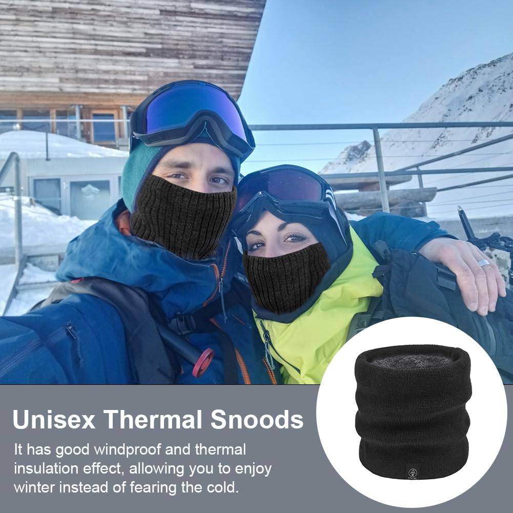 flintronic Scaldacollo In Pile, Sciarpa Scaldacollo Invernale a Termica Antivento, Sciarpa Circolare a Maglia Spessa, Snood Termici per Uomo e Donna per Ciclismo Corsa Sci