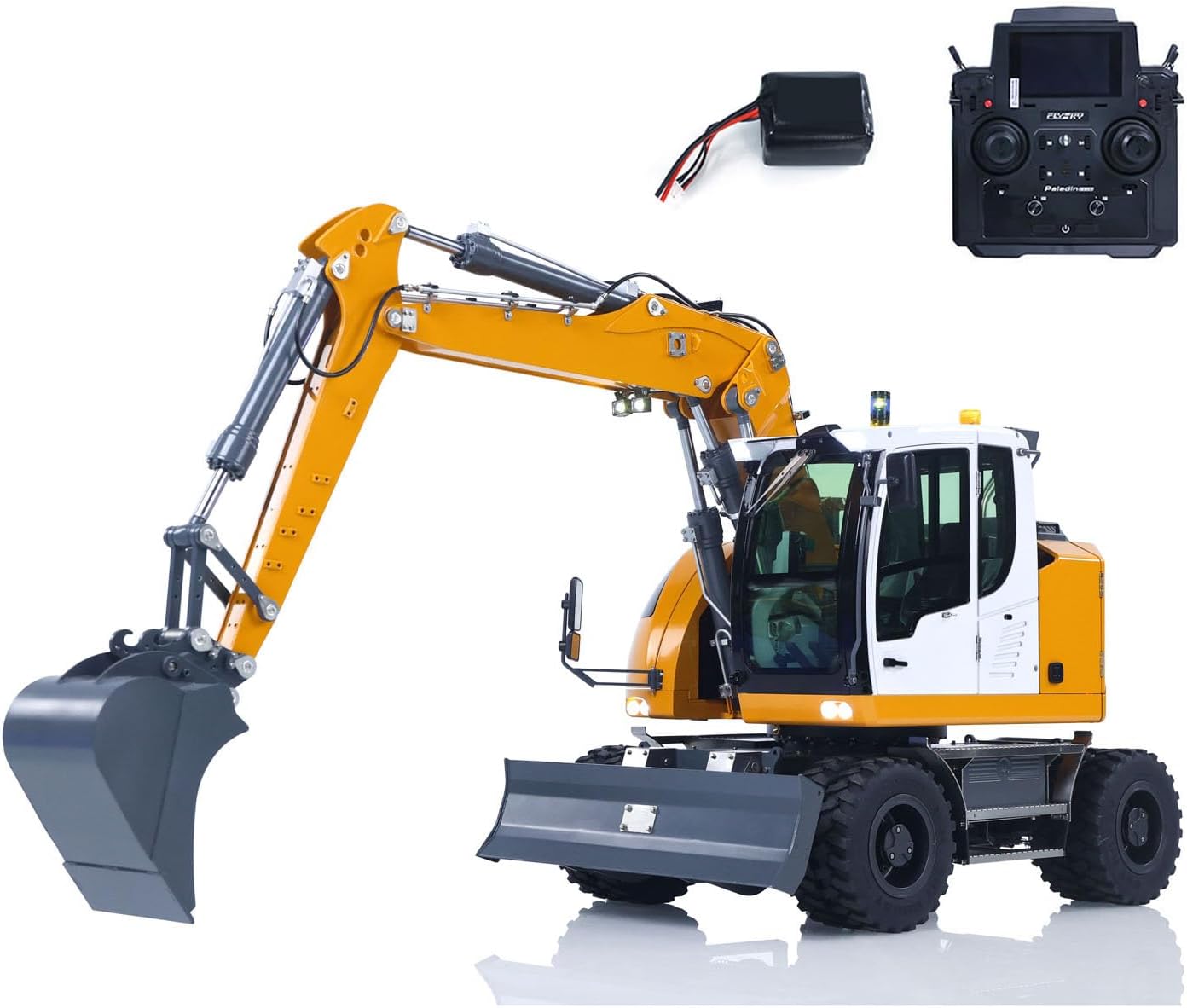 TOUCAN RC HOBBY 1/14 Remote Control Hydraulic Wheeled Excavator 7-Ways Valve RC Digger 2WD/4WD Engineering Vehicle RTR Axle Lock PL18EV Lite