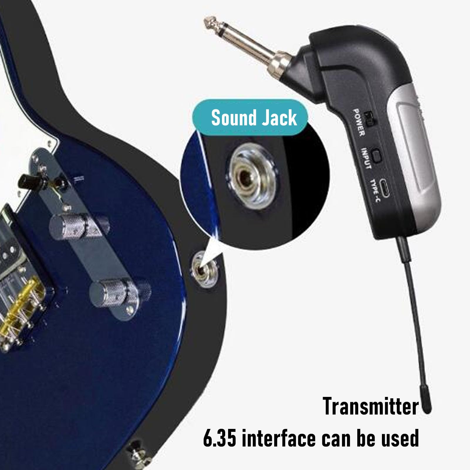 FILFEEL di Ricezione e Trasmissione Microfonica per Strumenti Musicali – Microfono per Sassofono HD per Chitarra Elettrica, Violino, Violoncello – Batteria da 30 M, 6 Ore, Suono Digitale 48 KHz/24 Bit
