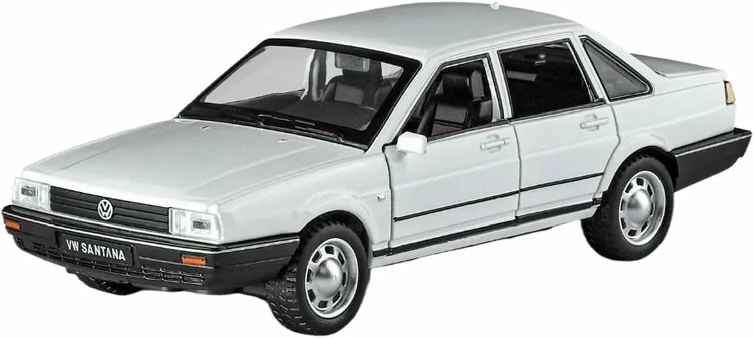 DEAVER Diecast 1:32 For Santana Scale Alloy Car Models Realistic Openable Door Finished Vehicle Model Collection(White)