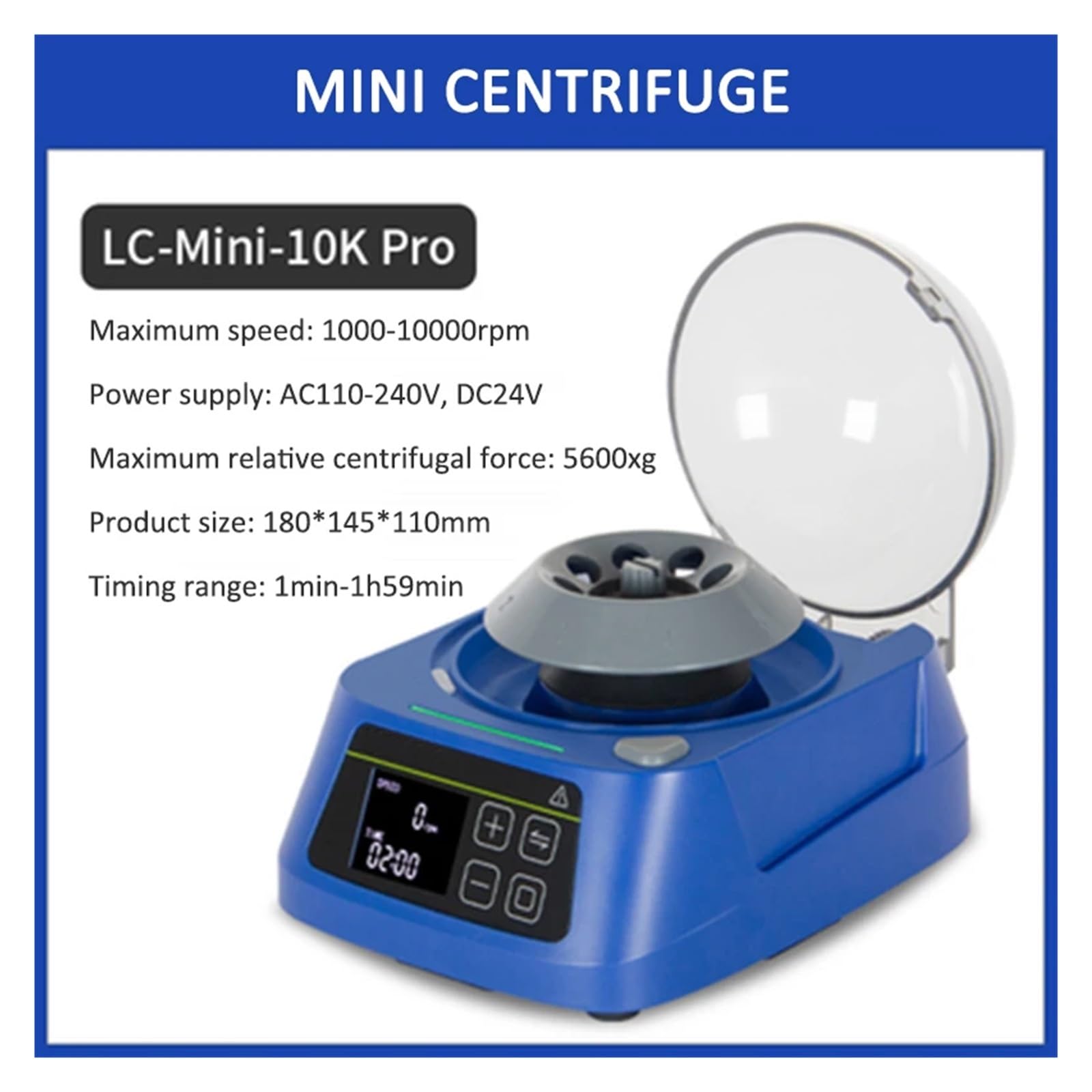 Máquina centrifugadora, Mini laboratorio de centrífuga bolsillo, suero belleza portátil baja velocidad, rotor separador pequeño, mini | LC-Mini-10K Pro