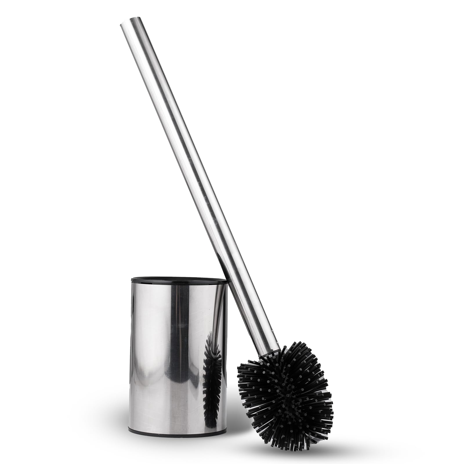 Scopino Wc Spazzolino WC Con Supporto, In Silicone Morbido E Design Moderno - Asciugatura Rapida, Colore Grigio, Per Bagno Pulito Porta Spazzolini Bagno