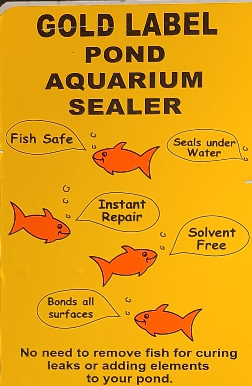 Water Garden Koi-Fischteich-Reparatur-Patch-Set, inklusive goldenem Etikett, schwarzem Dichtstoff und Teichfolien-Patch, einfache Reparatur von Rissen, Löchern und Schnitten in Koi-Fischteich und