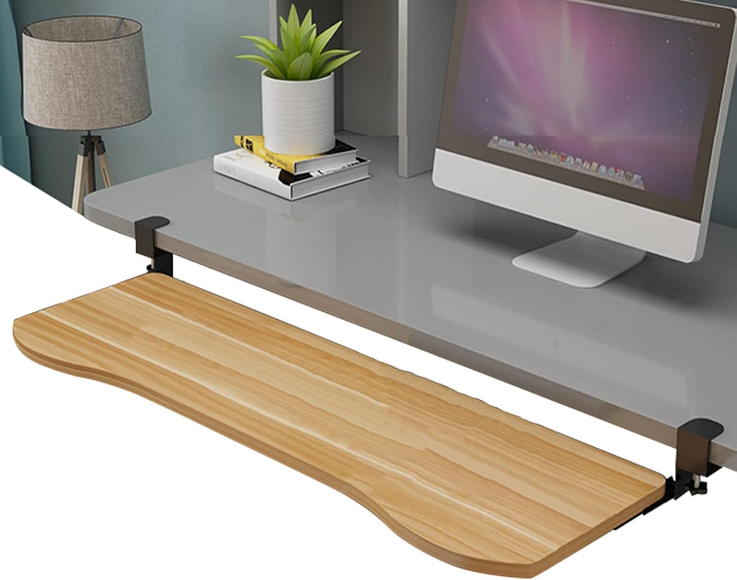 Keyboard Tray Under Desk Sliding Keyboard Shelf Clamp On