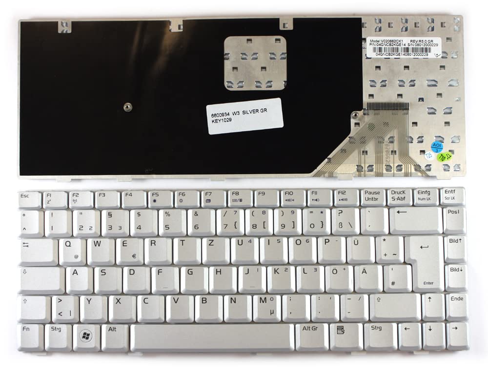 Clavier ASUS W3J Power4Laptops argent pièce rechange PC portable