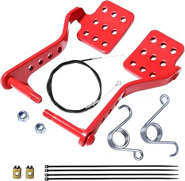 HOLATO Go Kart Pedals 71" Throttle Cable with Brake Throttle Return Springs kit for Predator 196cc 212cc 6.5hp Road Rocket Azusa Radio Flyer Vintage Carter Super Wheel Kids Go-Kart Cart Part Red