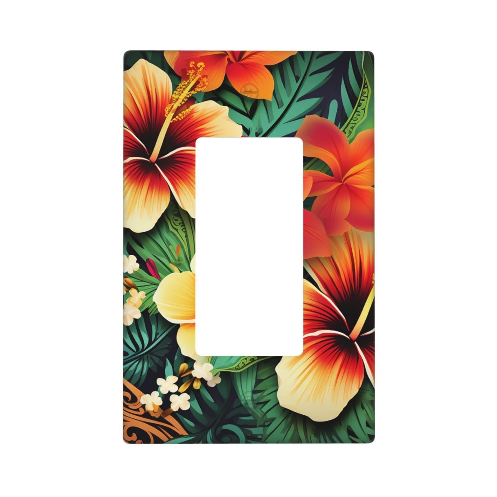 Kloph Style M Decorator Wall Plate 1 Gang Light Switch Covers Decorator Receptacle Outlet Covers Hawaiian Style Print Pattern Wall Plates For Electrical Outlets Plug Cover Single Rocker Switch Plates
