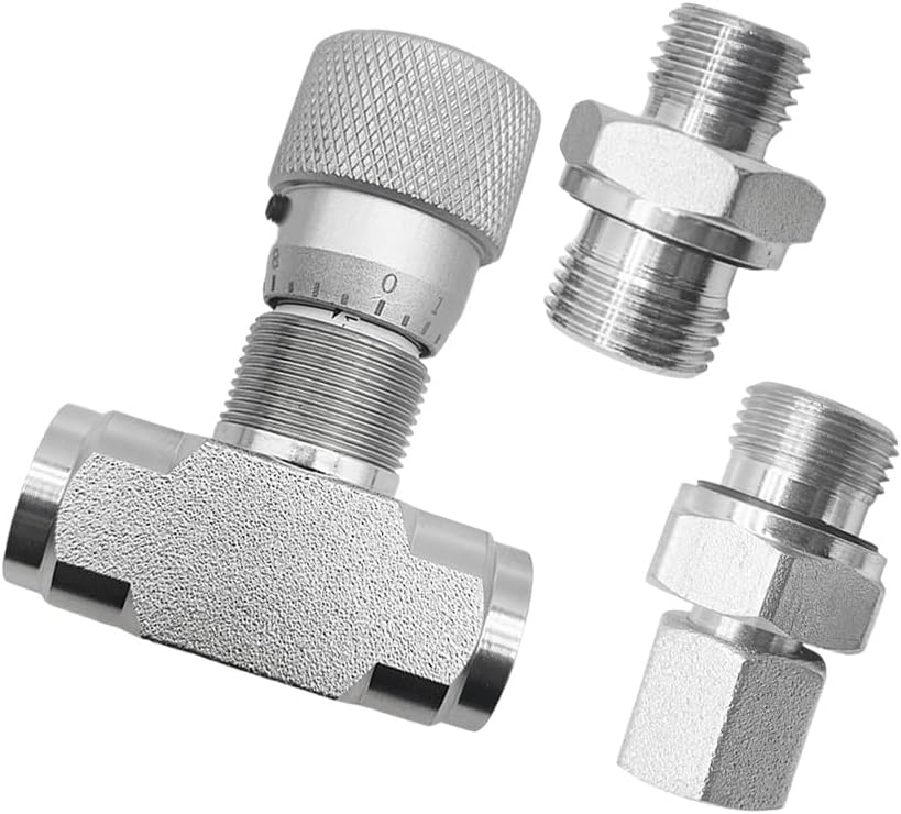 Hydraulic Flow Control Valve Compatible with Mini Excavator 1-2 Ton, STB-G3/8 3/8" L08 Bidirectional Restrictor Valve with Two-Sided Connectors