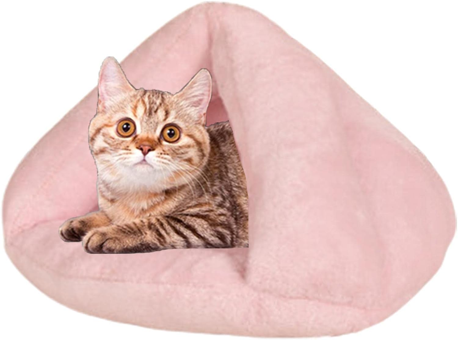 Dog Cave Bed Warm Cat Bed for Winter Triangle Cat Bed Calming & Cozy Covered