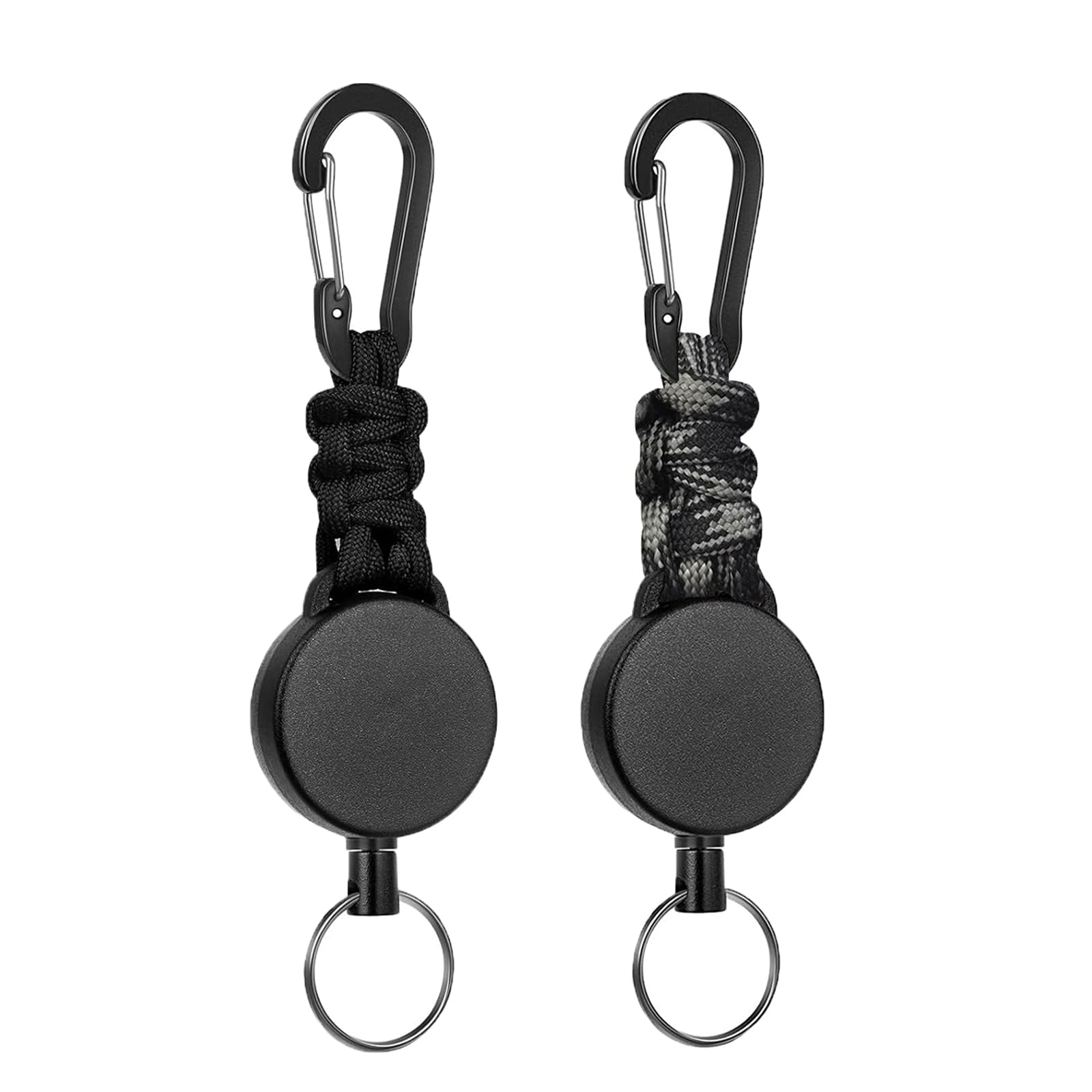 Fhlbestyu 2/4 PCS Portachiavi Allungabile Porta Badge, Cordino Estraibile JoJo con Corda in Acciaio da 60 cm, Portachiavi Retrattile con Moschettone Forte Corda a Molla