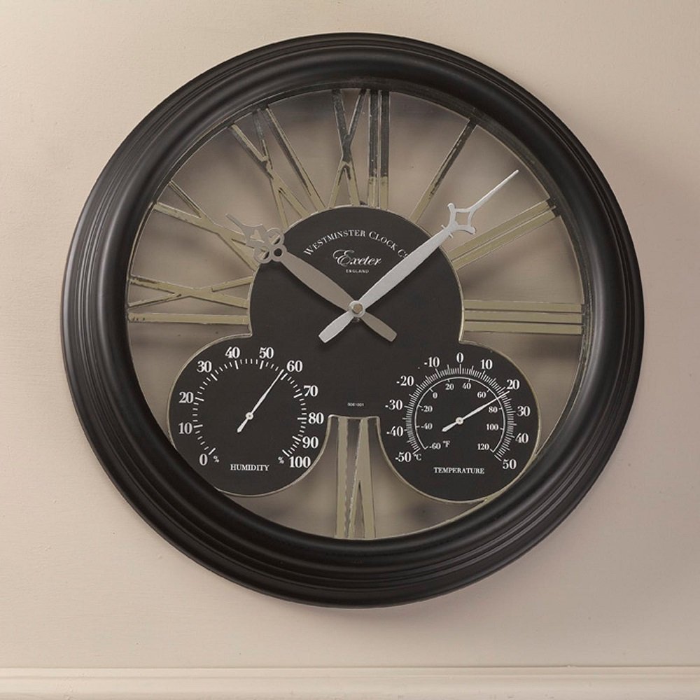 Altuna 5061001 Exeter - klok thermometer zwart Altuna 5061001 Exeter - klok thermometer zwart