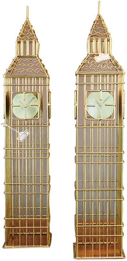 YINGGEXU Artesanía Inicio artesanía de aleación Adornos Negro Jaula de Metal Jaula de pájaros Villa Oficina Noble Oficio luz Dorada 12 * 12 * 54cm, 10 * 10 * 53cm Elegante y Hermosa