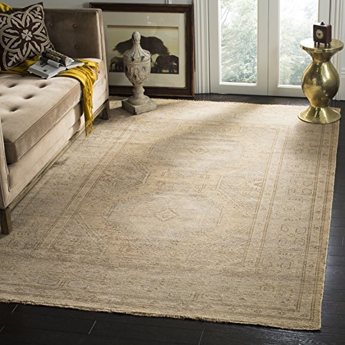 SAFAVIEH Izmir Collection Area Rug - 9' x 12', Gold & Grey, Hand-Knotted Traditional New Zealand Wool, Ideal for High Traffic Areas in Living Room, Bedroom (IZM180A)