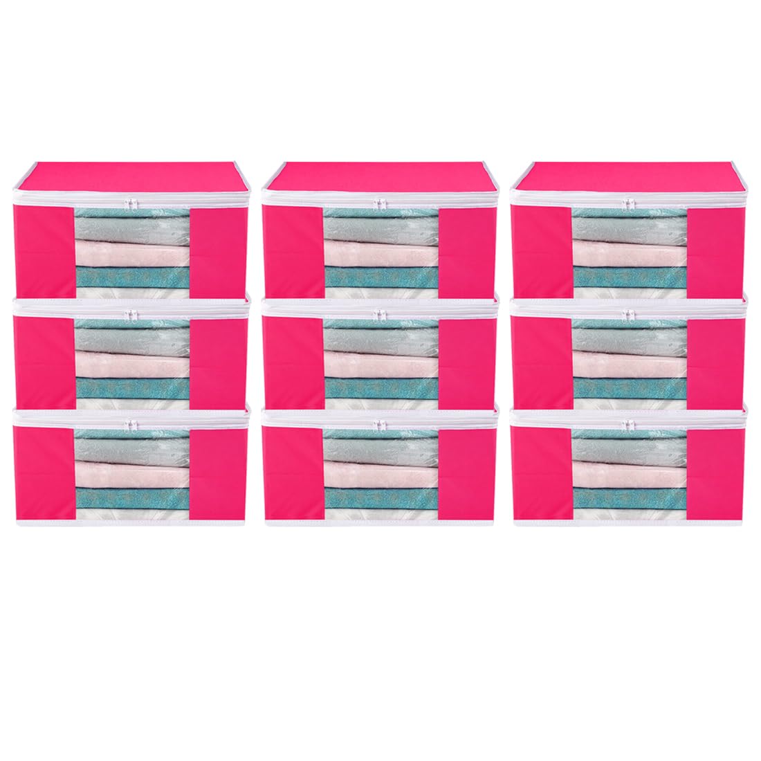 AARON INC Non Woven Fabric Saree Cover With Zip Clothes Storage Bag Wardrobe Organizer Clothing Bags Transparent Window Solid Garment Covers, Pink Pack of 12 (B0CVLCKZWT) Amazon Price History, Amazon Price Tracker