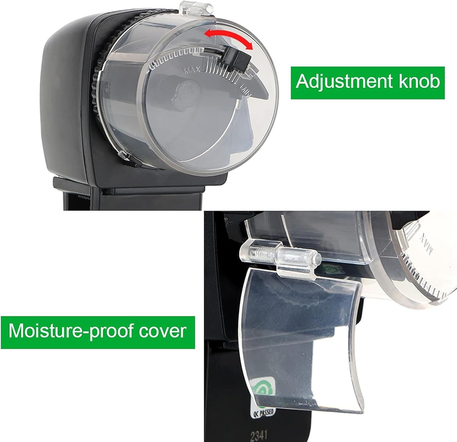 Automatic Fish Feeder, Tank Fish Feeder with Smart Control Panel, 1-4 Times a Day Regular Feeding, Controlled Feeding, for Granules/Powder/Flakes/Long Fish Food