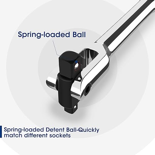 Miniatura 6 de WORKPRO Barra disyuntora de doble unidad, accionamiento de 38 pulgadas y 14 pulgadas, barras rompedoras resistentes, 8 pulgadas de longitud con