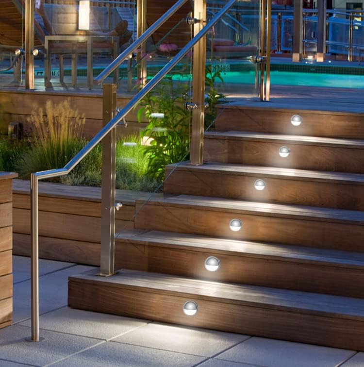 Miniatura 3 de Paquete de 10 luces LED para escaleras, luces de bajo voltaje, impermeables, IP65 para exteriores, 1-25 pulgadas, iluminación LED de madera