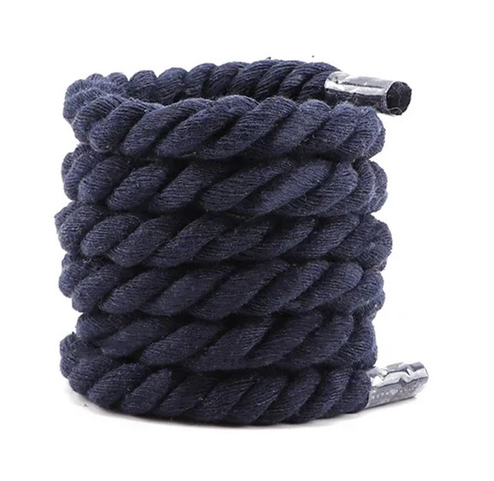 GPDNBIEU Shoelaces, Round Shoelace Cotton Weaving Bold Shoelaces For Sneakers Colorful 1CM Thicker Running Boots Shoe Laces(Navy Blue,100cm)