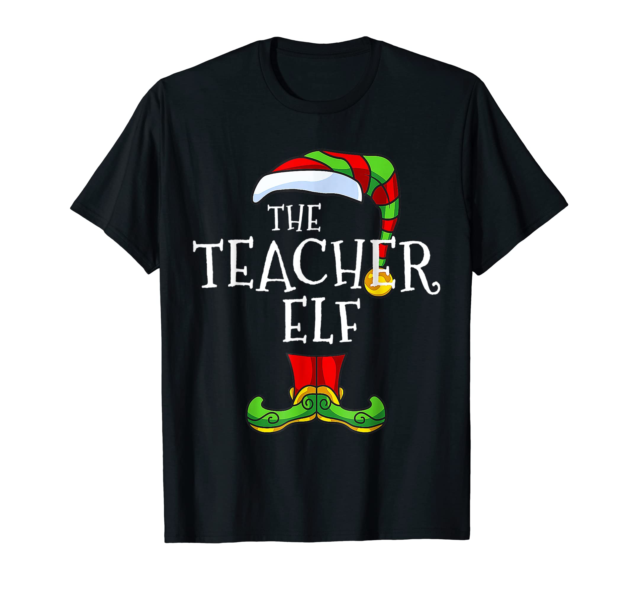 Teacher Elf Christmas Matching Family Teacher Student Xmas T-Shirt