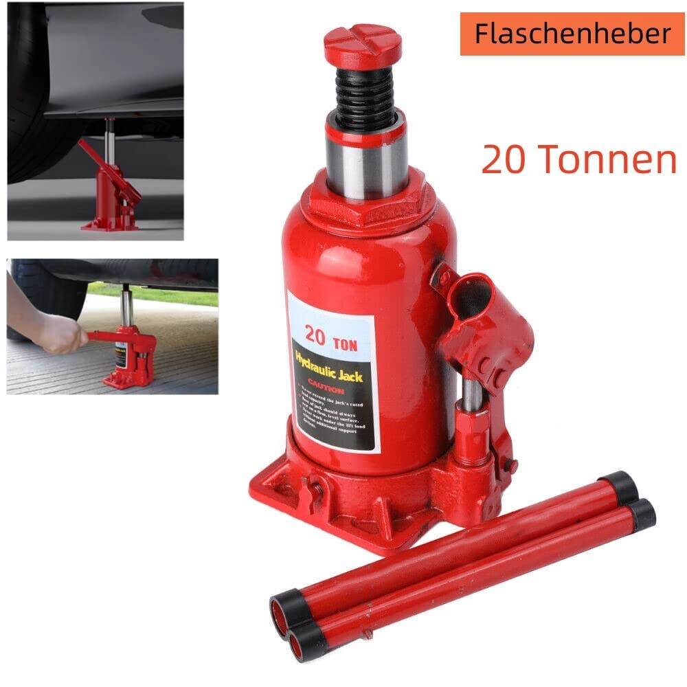 Cric Idraulico 20T Sollevatore a Bottiglia per Auto, Crick Idraulico Sollevatore Martinetto a Bottiglia, 20T Jack Bottiglia Trattori per Caravan Cambiamento Pneumatico,Altezza 22-41CM