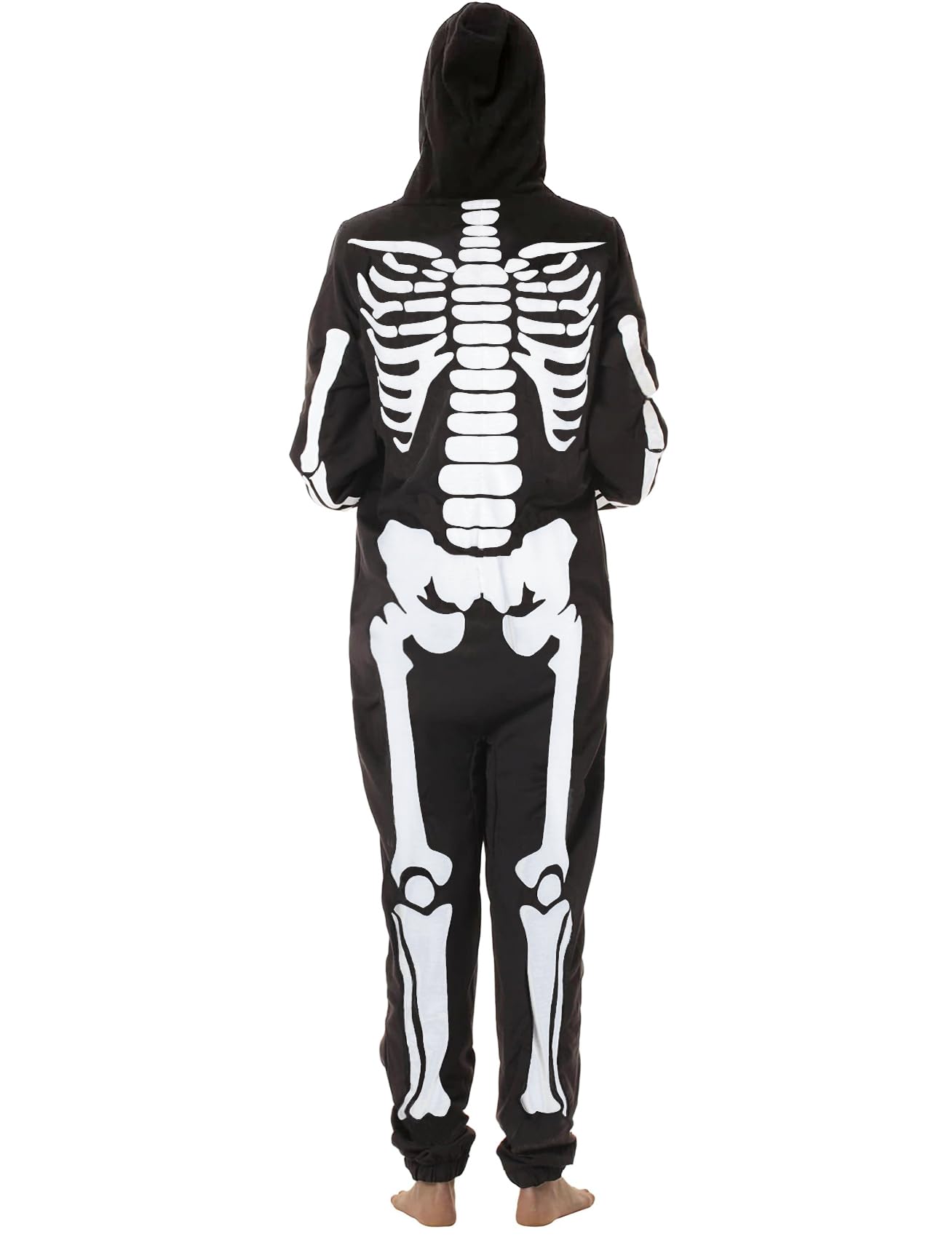 CYCLAMEN Disfraz de Halloween para adultos, parejas, esqueleto, calabaza, enterizo, pijama con capucha, para mujeres, hombres y familia