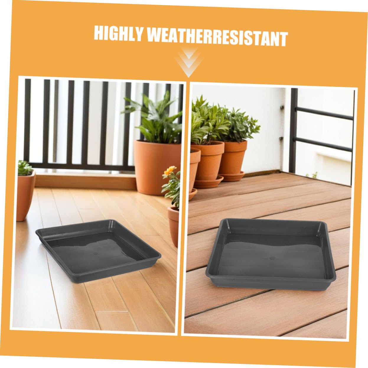 UPKOCH 3 Stück Quadratische Pflanzuntersetzer aus Dickem Wetterbeständigem Kunststoff Stabile Abtropfschalen für Blumentöpfe für Sukkulenten Bonsai Indoor und Outdoor Graue Pflanzschalen