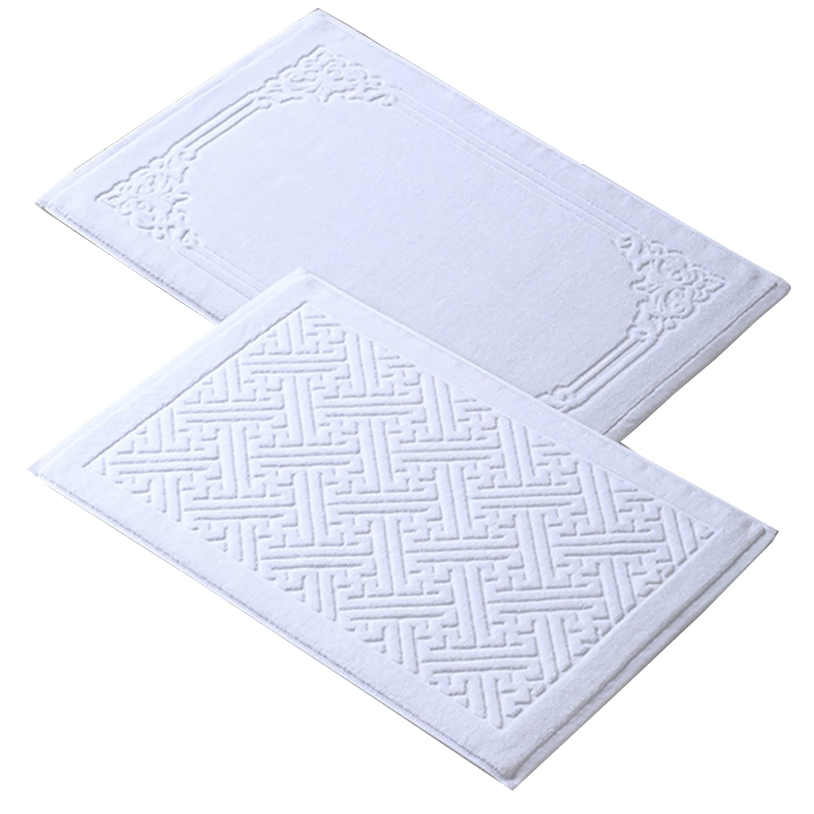 Tapis de bain absorbant en coton lavable en machine, tapis douche séchage rapide 75 x 45