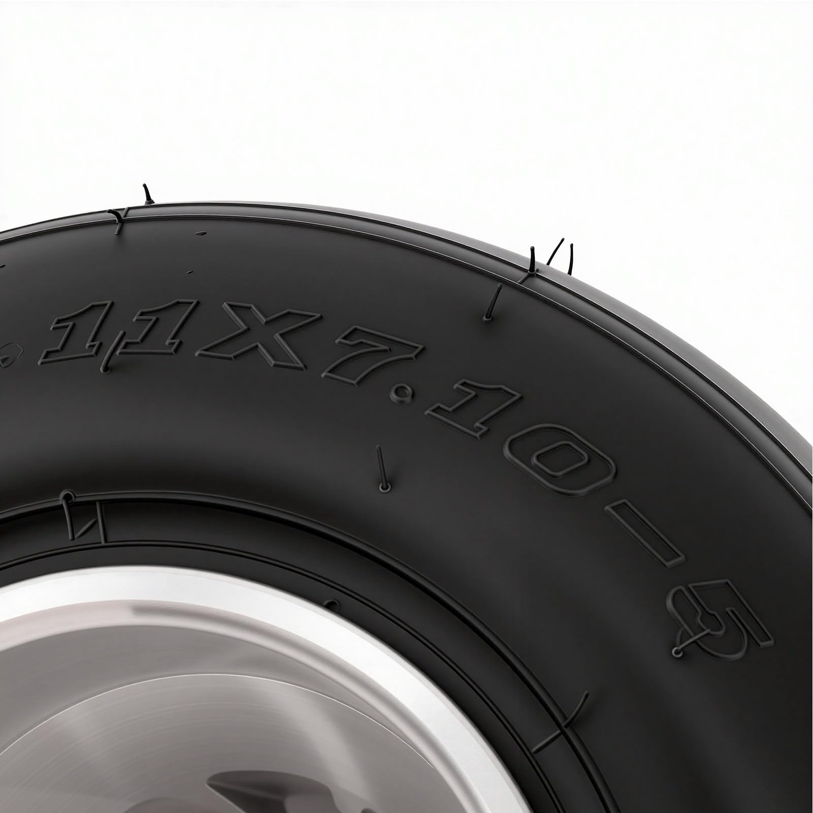 SIXRUN Opona 11x7.10-5 Tubeless Slick 4PR na Aluminiowej Obręczy, Mocowana na 3 śruby, do Gokartów, Wózków, Quadów, Mini Rowerów, Driftu