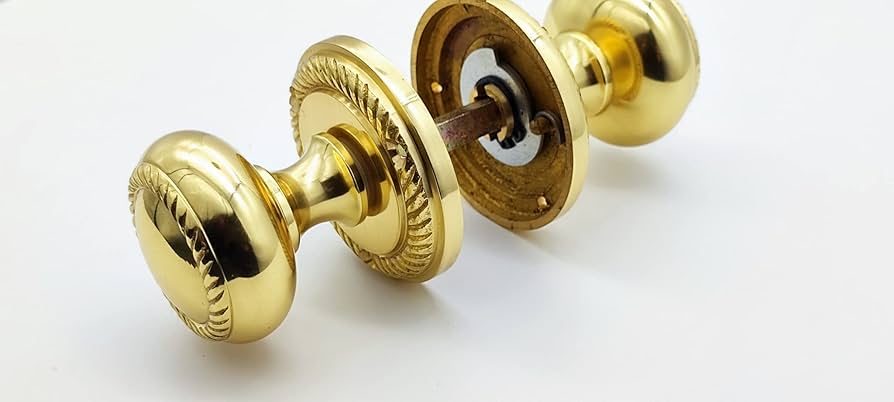 Large Milled Edged Mortice Knob - Round Rose (Passage) - Matt Black