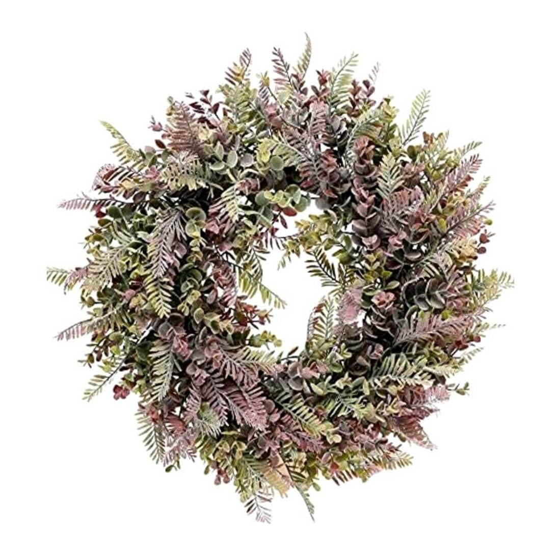 Tsawntd 1Pcs Artificial Wreath Door Hanging Eucalyptus Leaves Wreath 45Cm Decorative Wedding