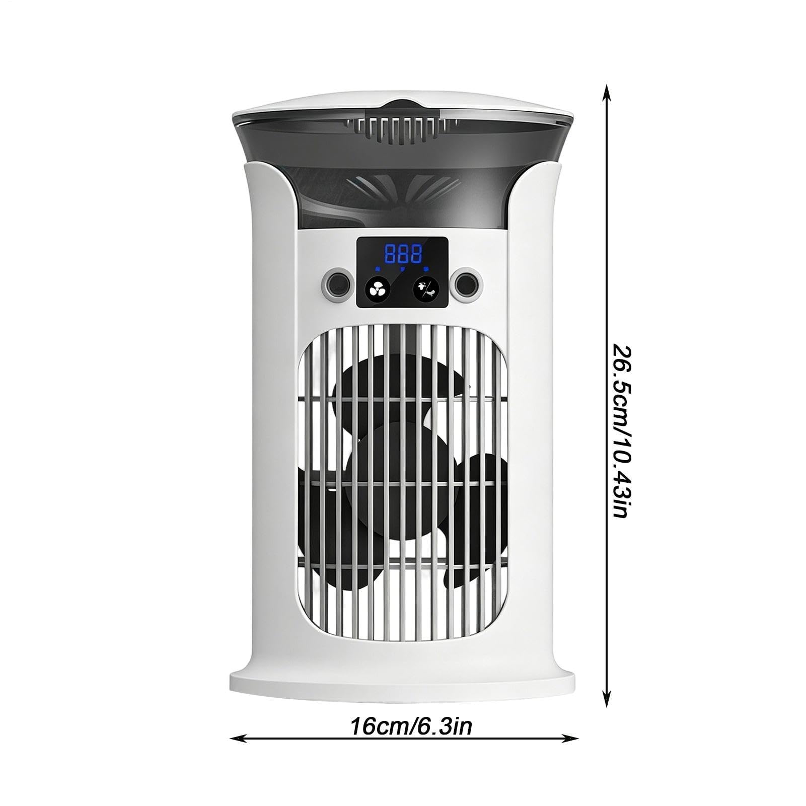 Ventilatore portatile regolabile per camera da letto, raffreddamento a 3 livelli con luce, ventilatore da scrivania per casa, interni, ufficio, cucina, dormitorio, viaggi, estate