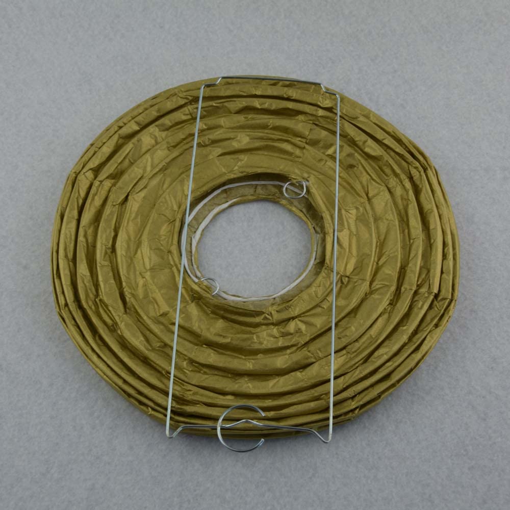 Lanterne Rotonde di Carta, Lanterna di Carta Pieghevole appesa a Sfera Rotonda for Matrimonio, Festa Laurea, Multicolore, 6-16 Pollici, 10 Pezzi(Gold,10inch(25cm))