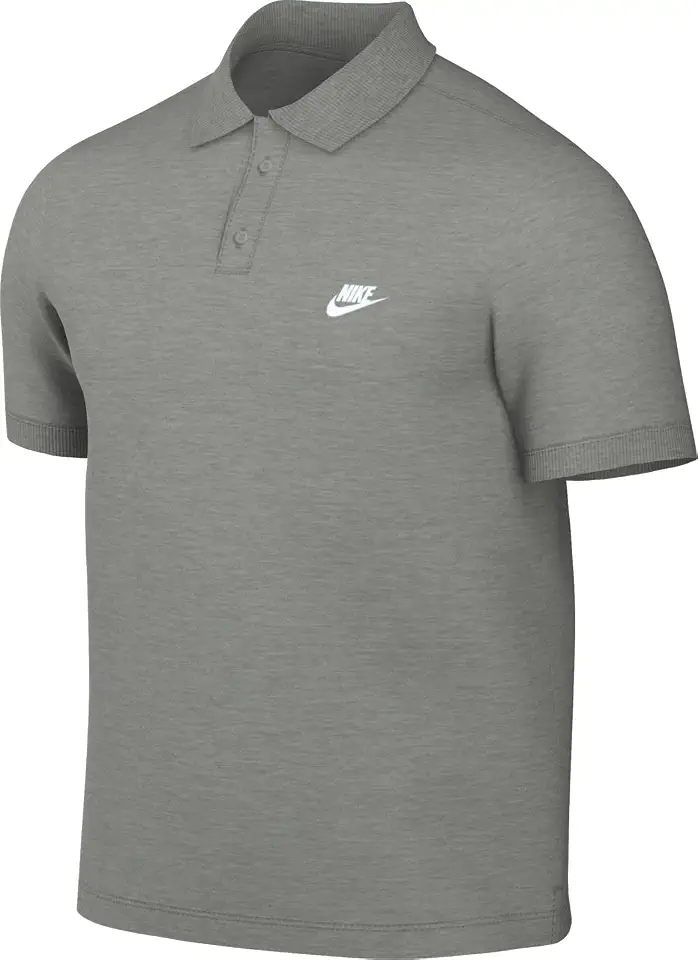 NIKE PIQUE POLOS HEATHER WHITE