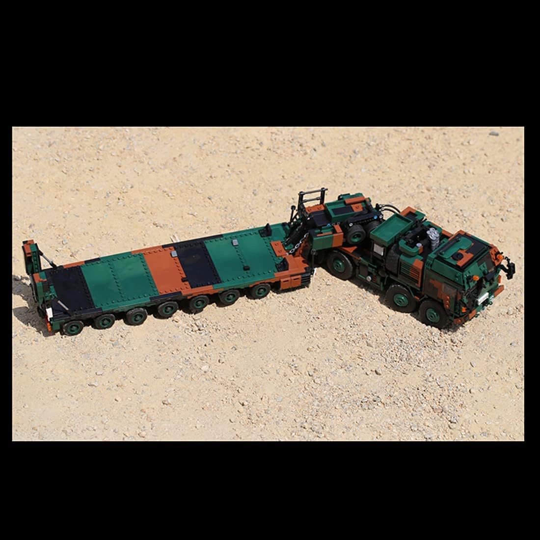 Militär Panzer Transporter Bausteine Bausatz 1912 Teile, WW2 Militär Panzerträger LKW Bausteine Modell Klemmbausteine Bauset Konstruktions Set