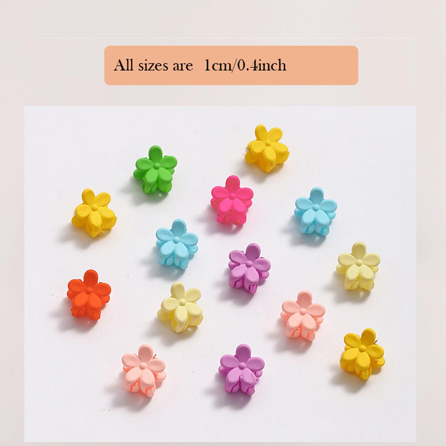 1 Can of 50 Colourful Flower Shape Hair Clips, Anti-Slip Hair Accessories for Women Straight/Curly/Wavy Hair - Image 2