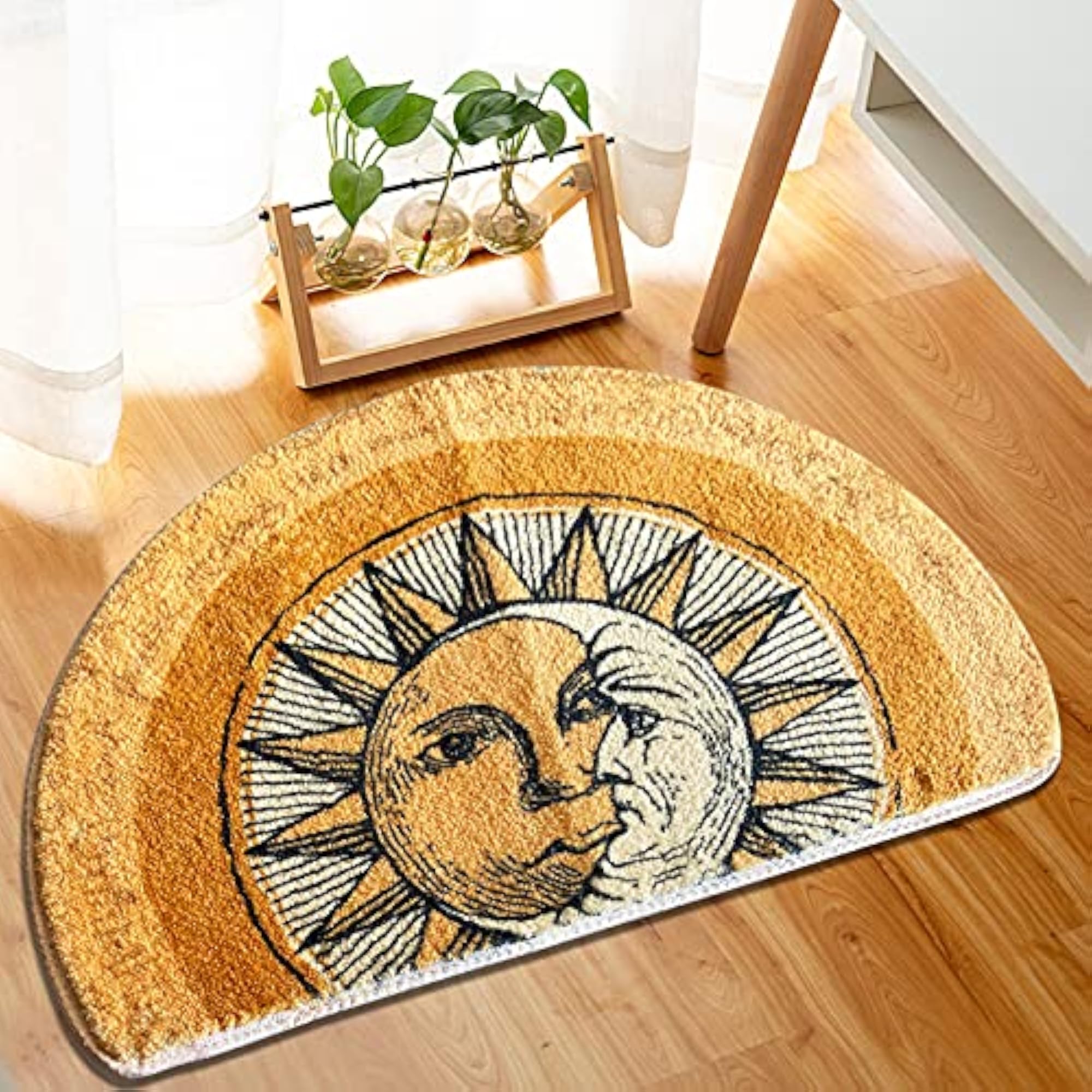 Half Round Door Mat, Tarot Sun Moon Rugs