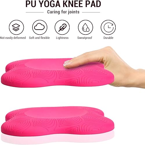 Miniatura 4 de TOBWOLF 2PCS Yoga Knee Pad, Anti Slip Yoga Support Pad Pilates Kneeling Pad, Extra Thick Exercise Workout Knee Pad Kneeling Support, Sports Balance