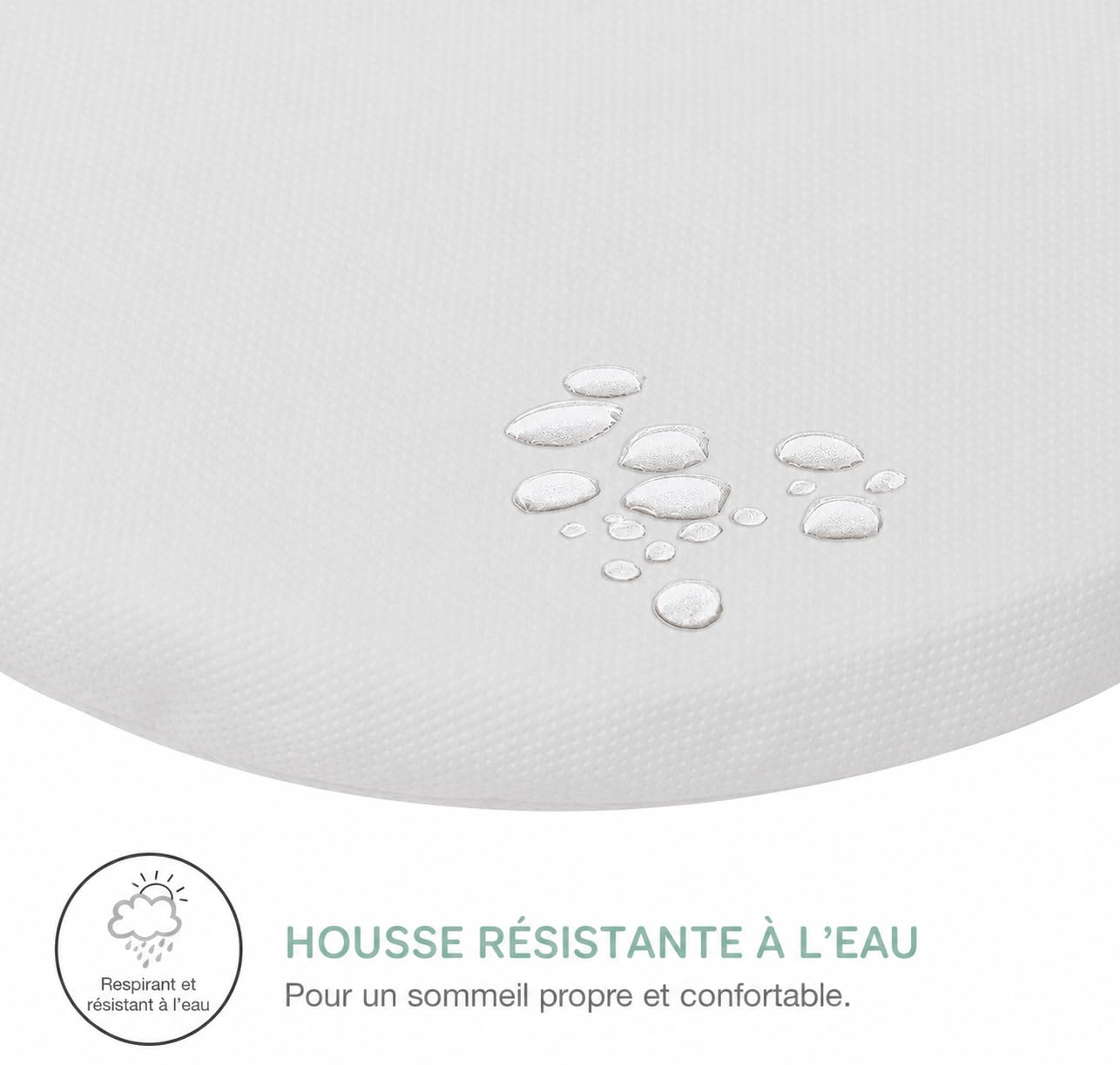 Matelas pour couffin Moïse – 72 x 26,5 cm, Matelas Kinder Flow pour couffin Moïse avec Housse Amovible, hypoallergénique et Lavable. (Blanc)
