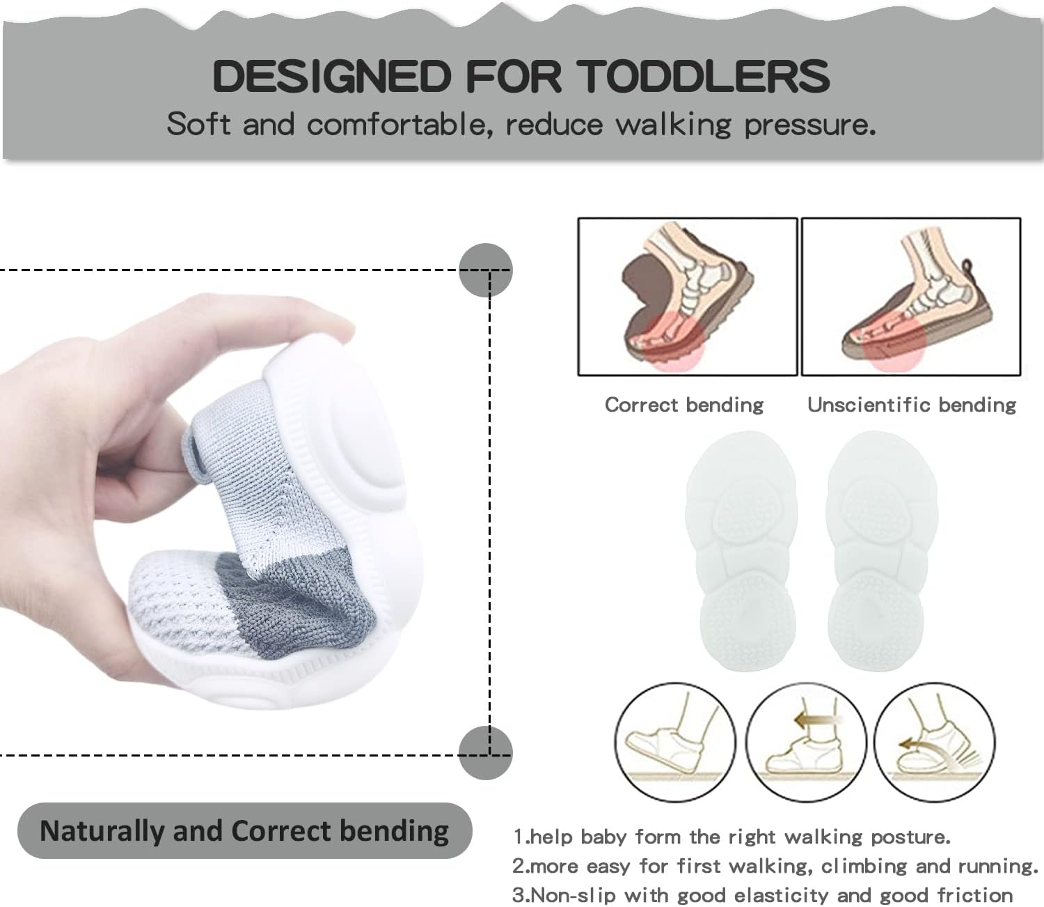 Baby Boy Girl Sneakers Toddler Infant First Walking Shoes Non-Skid Indoor Baby Sneakers Soft Sole Non Slip Cotton Mesh Breathable Lightweight Baby Shoes