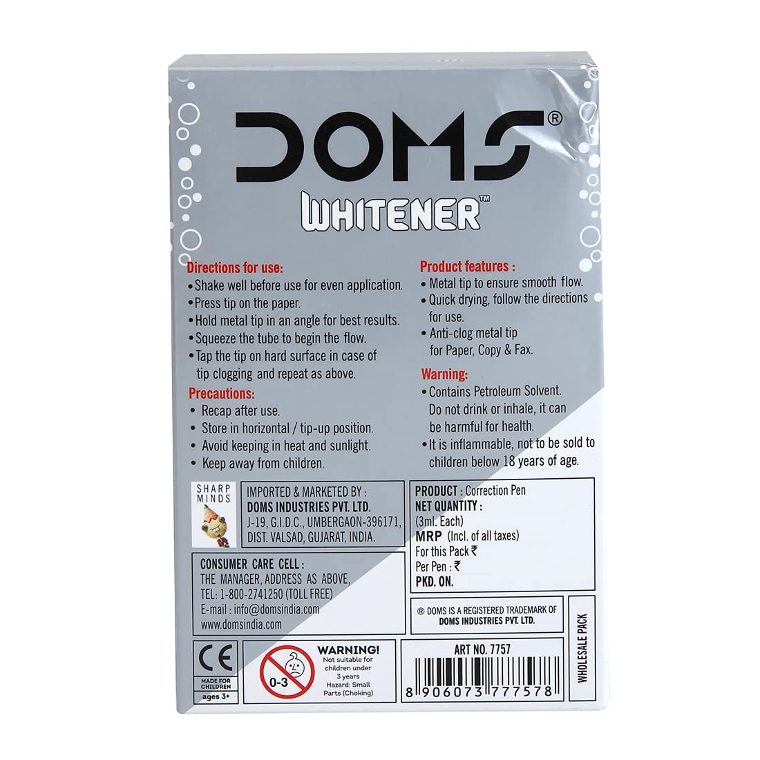 DOMS Non-Toxic Superior Correction Pen (3ml x 10 Set) 4