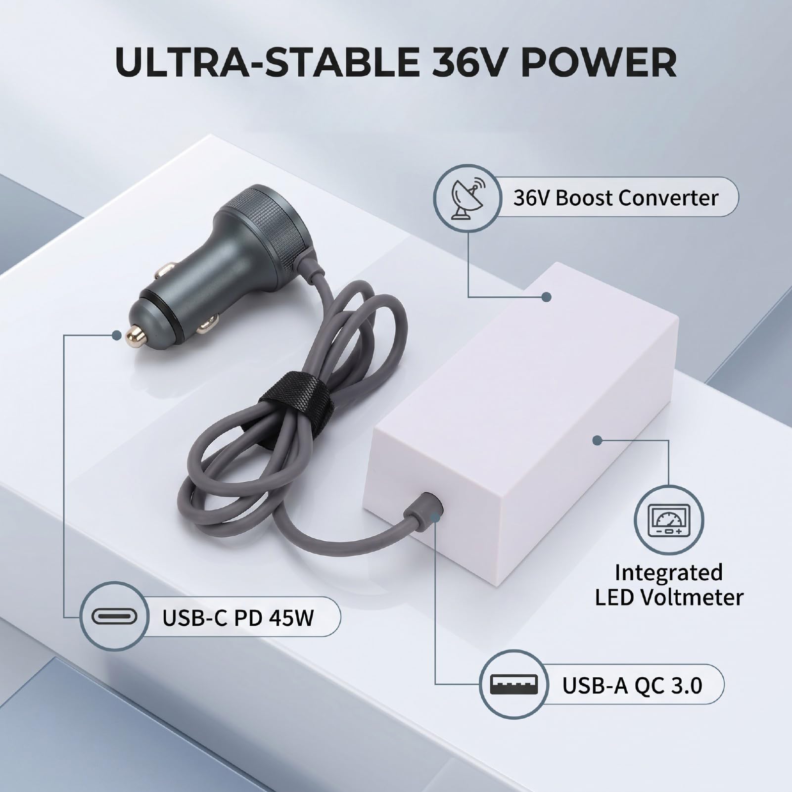 Convertidor Elevador de Voltaje para Coche, Adaptador de