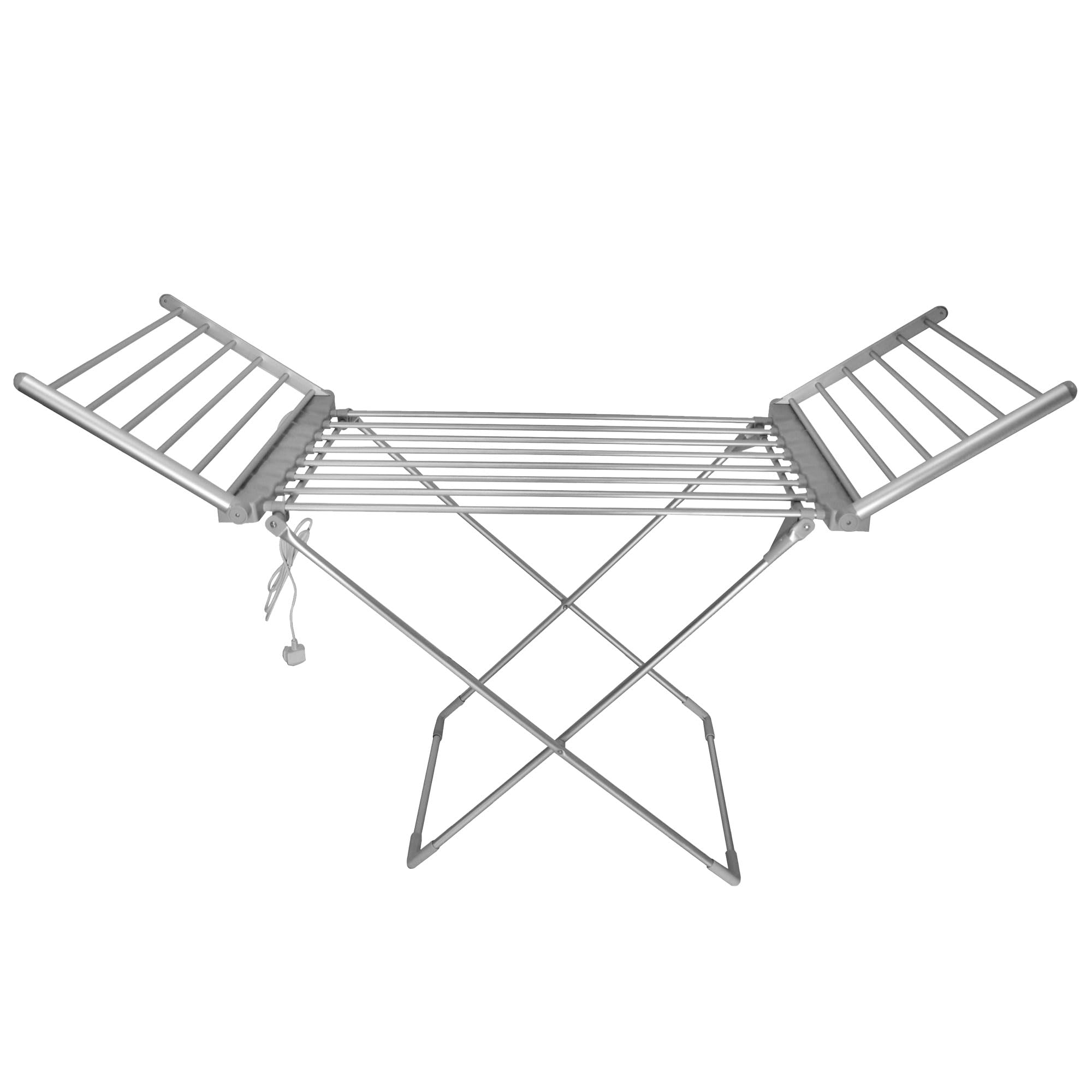 Alivio Grey Electric Heated Clothes Airer, Electric Clothes Dryer Folding Laundry Dryer, Portable Heat Wing Indoor Rack Strong And Sturdy Energy Efficient