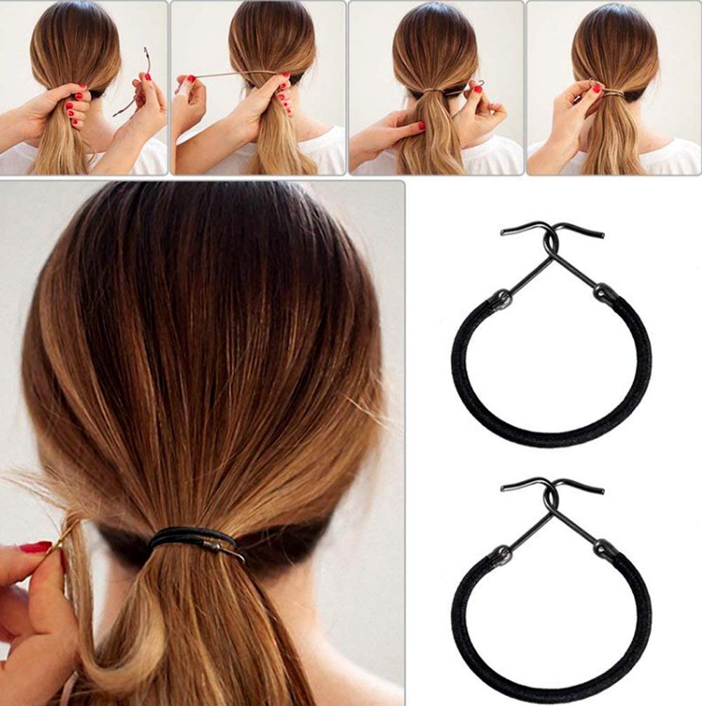 Mini Skater 10Pcs Women Ponytail Hooks Bungee Small Rubber Bands Hair Ties Accessories Elastic Holder Blonde Beige Styling Headbands Tools Claw Thick Hair Clips for Women (Brown) image 5