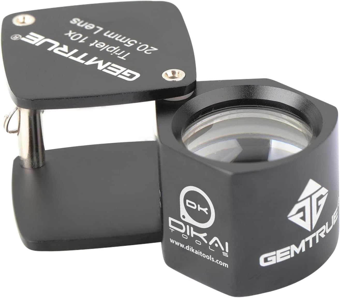 Magnifier 10x Jewelry Loupe Optical 20.5mm 10X Diamond Jewelry Triplet Loupe DK16010-A (Black)