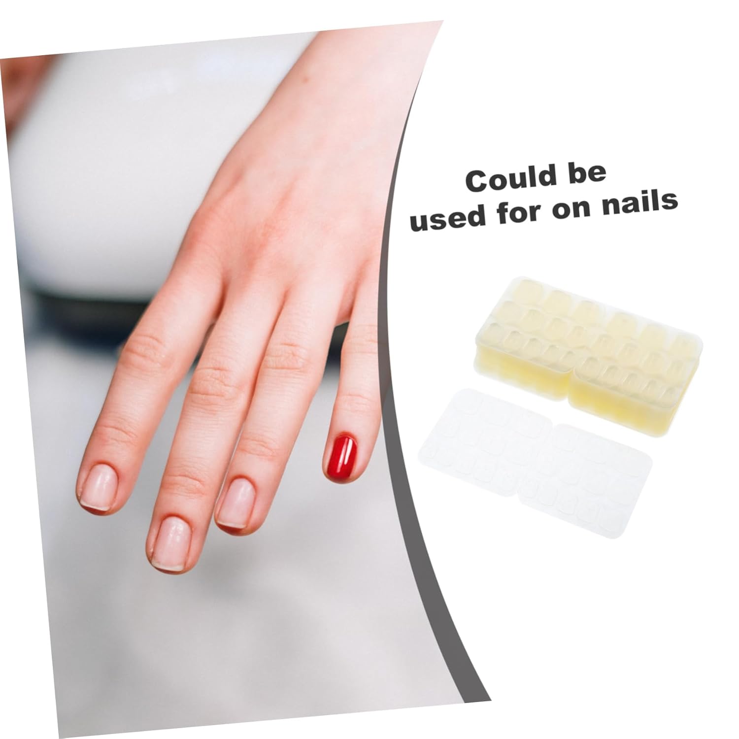 PartyKindom 250sheets Double-sided Nail Adhesive Tabs Nail Glue for Press Fake Easy to Use Jelly Sticky Tabs for Art Supplies and Women