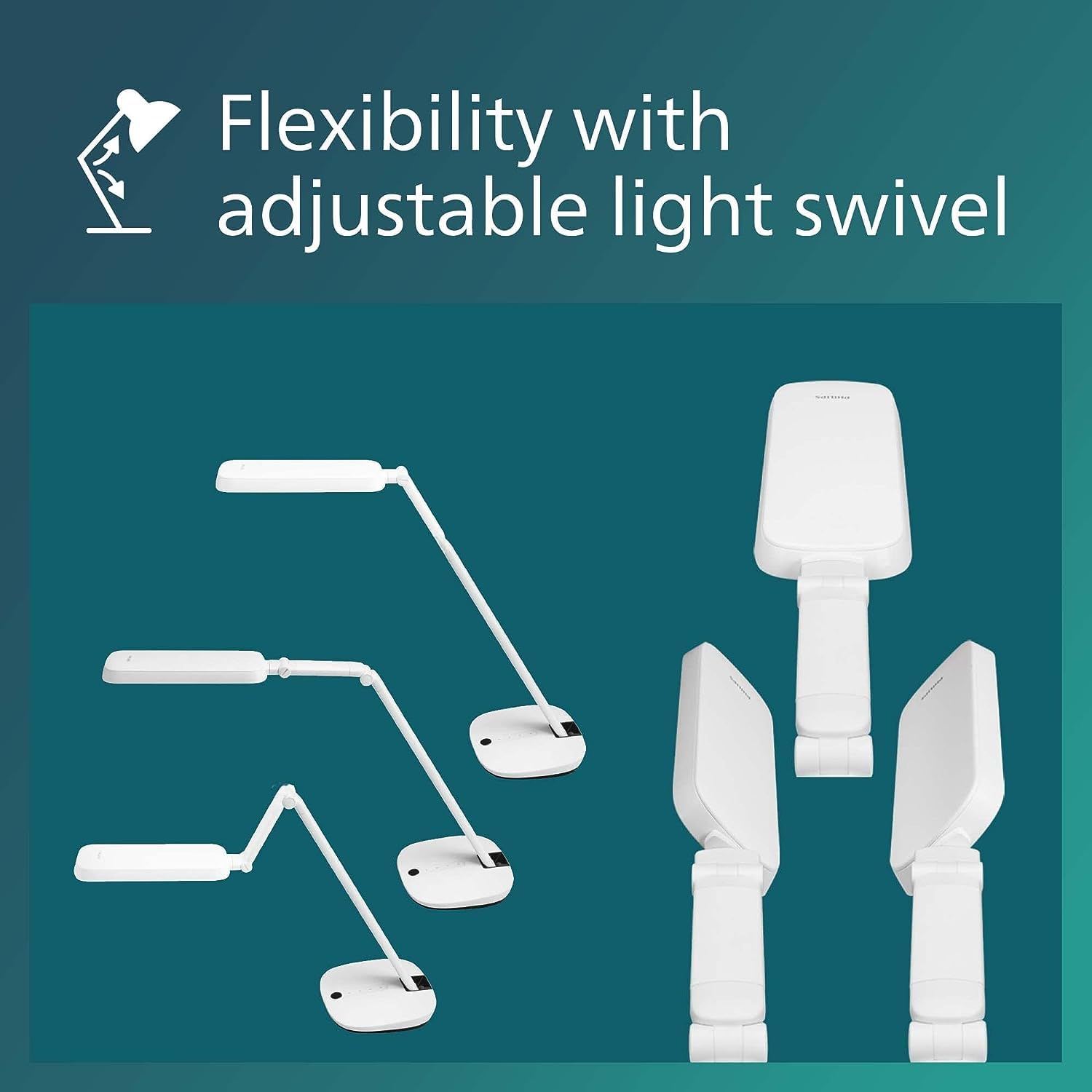 Philips LED Lampada da Tavolo Robotplus, Dimmerabile, 4000K, 14W, Bianca