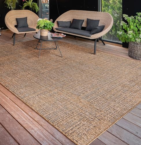 Paco Home Alfombra Salon De Habitacion Cocina Exterior Terraza Jardin Se Puede Lavar En La Lavadora Motivo Boho Chic Lisa,...
