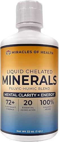 Minerales quelados líquidos, mezcla de minerales fúlvicos húmicos orgánicos, más de 72 minerales a base de plantas, 20 aminoácidos esenciales, 100%
